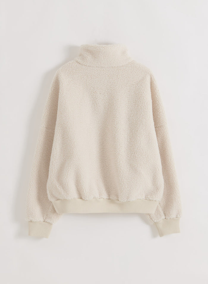 Cream Pile Half Zip