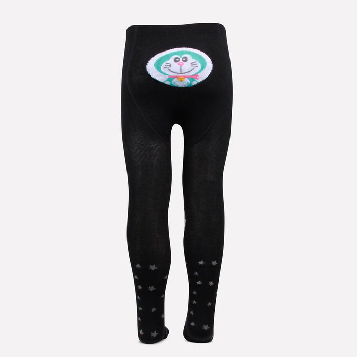 Doraemon Printed Cotton  Tights For Baby Girls & Baby Boys - Black