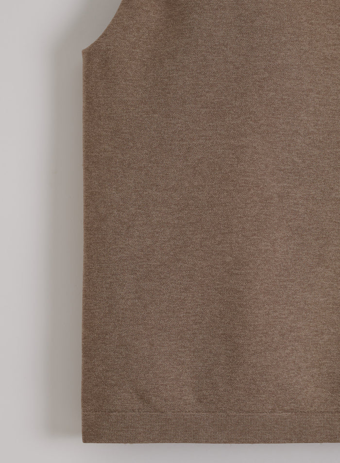 Brown espresso melange seamless fabric and ribbed hem of an aim'n Shape Seamless One Shoulder Bralette.