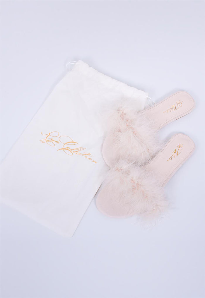 Feather Slipper Champagne