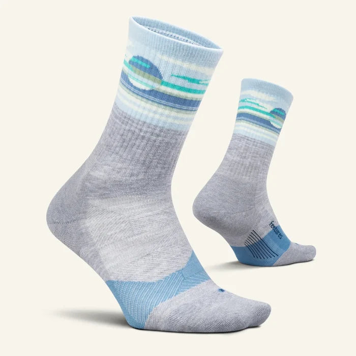 Feetures Trail | Max Cushion | Mini-Crew | Cloud Veil Blue