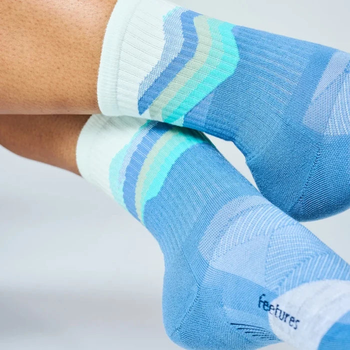 Feetures Trail | Max Cushion | Mini-Crew | Tectonic Blue