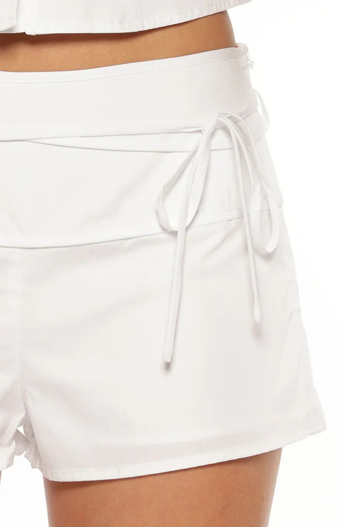 Floyd White Tie Shorts