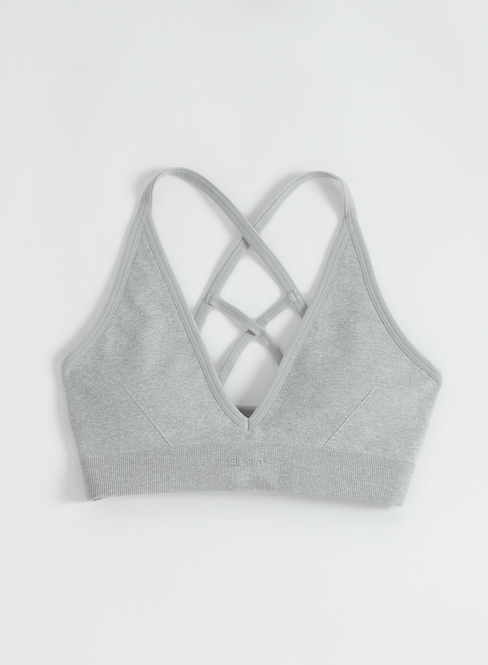 Grey Melange Shape Seamless Cross Back Bra