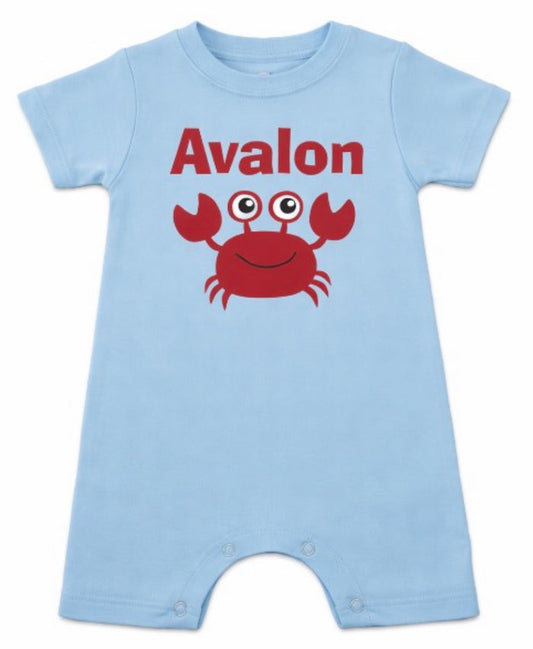 Infant Avalon Short sleeve Romper: Sky Blue