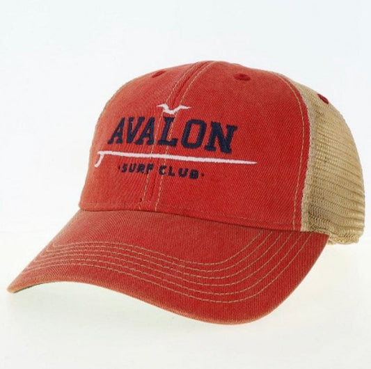 Kids Avalon Trucker Scarlet Surfboard Hat