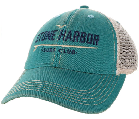 Kids Stone Harbor Trucker Aqua Surfboard Hat
