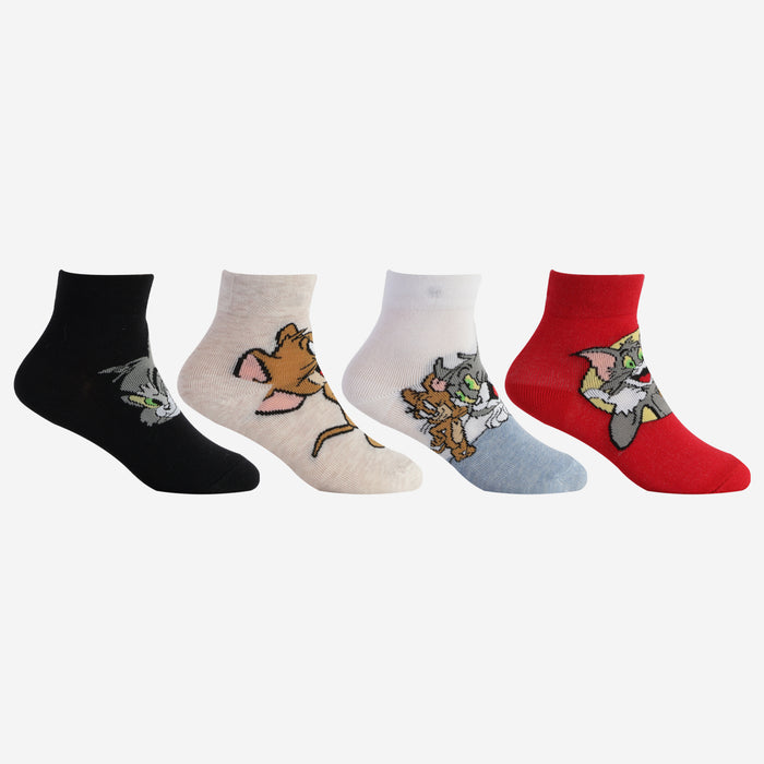 Kids Tom & Jerry Ankle Socks (Pack of 4)