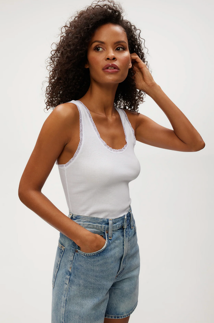 Lace trimmed Tank