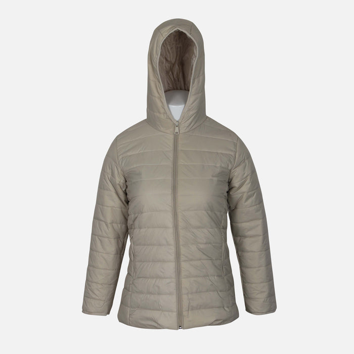 LADIES BASIC PUFFER JACKET WITH HOOD