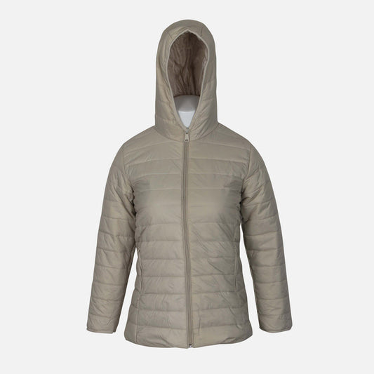 LADIES BASIC PUFFER JACKET WITH HOOD