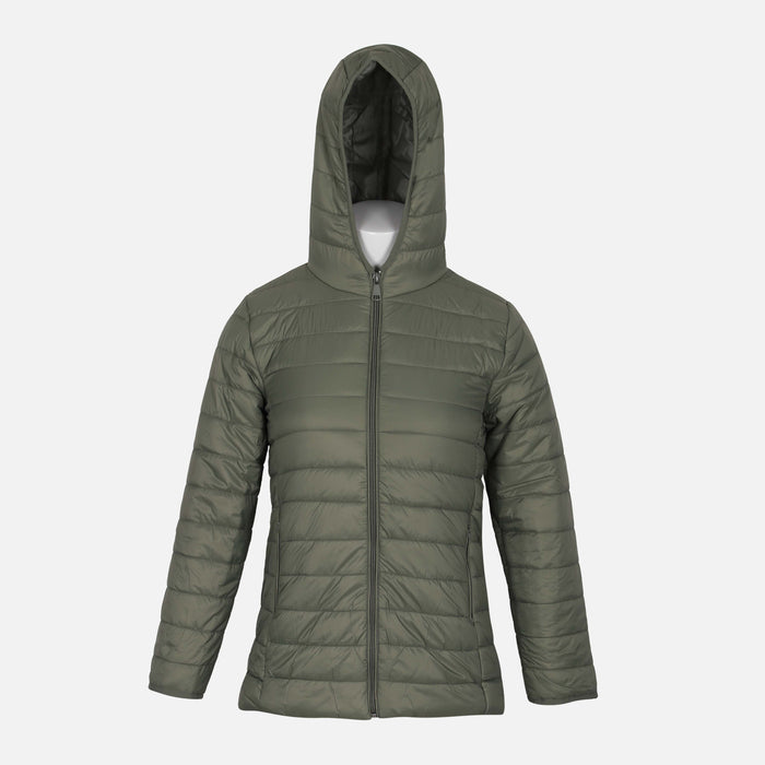 LADIES BASIC PUFFER JACKET WITH HOOD