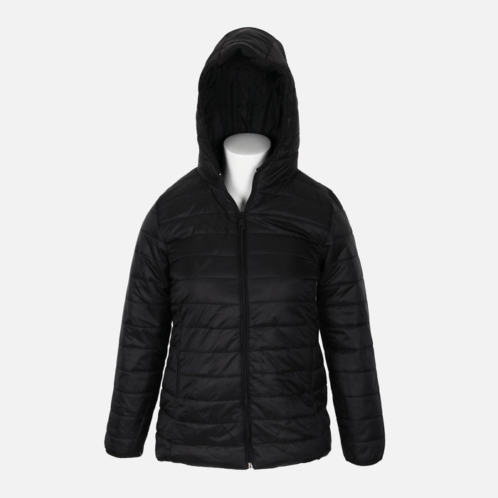 LADIES BASIC PUFFER JACKET WITH HOOD