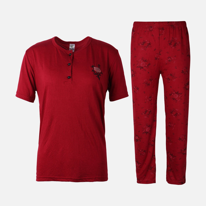 Ladies Licra Pajama 2 Pieces Set
