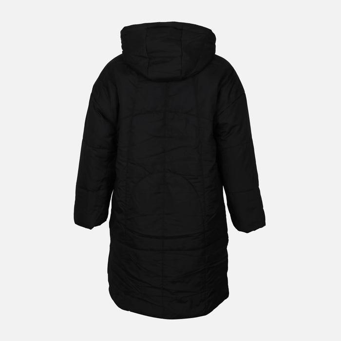LADIES LONG PUFFER JACKET WITH HOOD