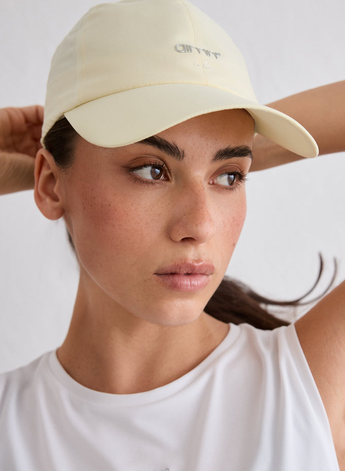 Lemon White Running Cap