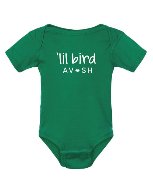 ‘lil bird Kelly Green Onesie