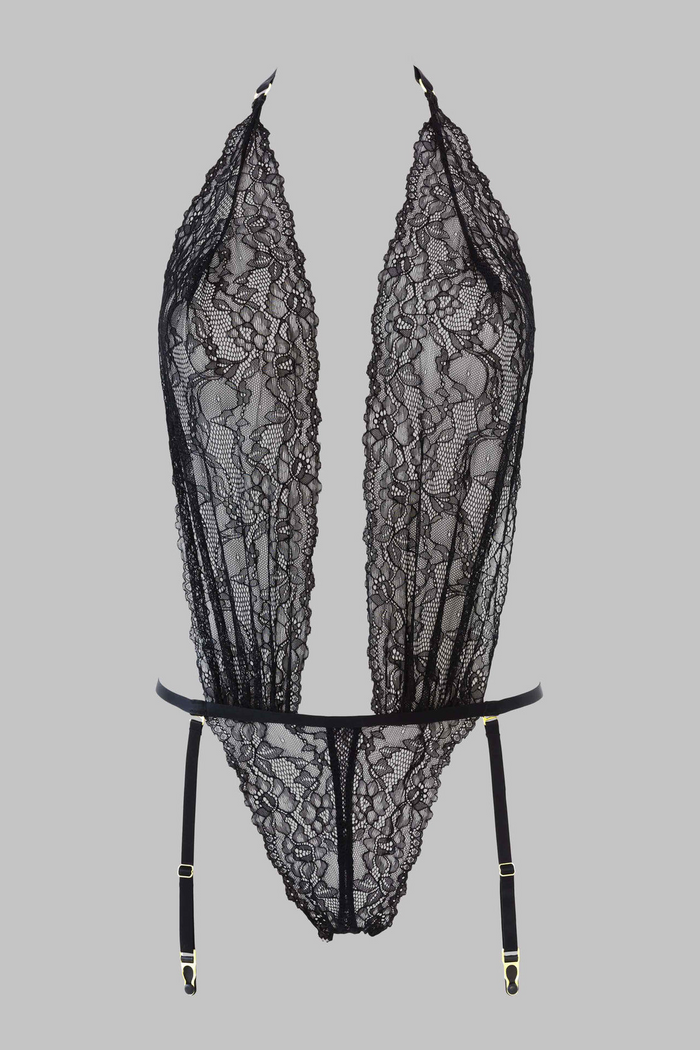 Maison Close Seduction Gartered Halter Teddy