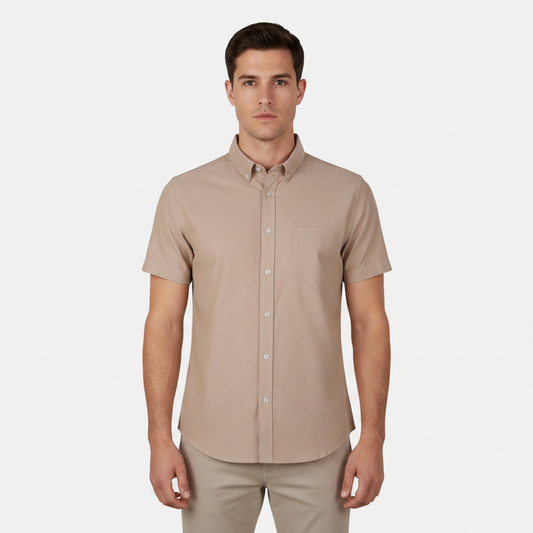 Men Basic Oxford Short Sleeve Shirt