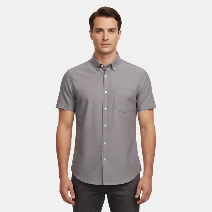Men Basic Oxford Short Sleeve Shirt