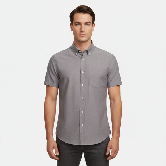 Men Basic Oxford Short Sleeve Shirt