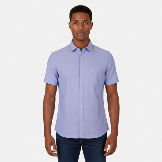 Men Basic Oxford Short Sleeve Shirt