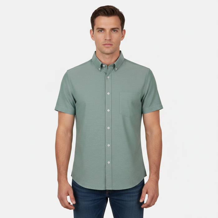 Men Basic Oxford Short Sleeve Shirt