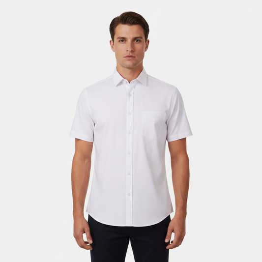 Men Basic Oxford Short Sleeve Shirt