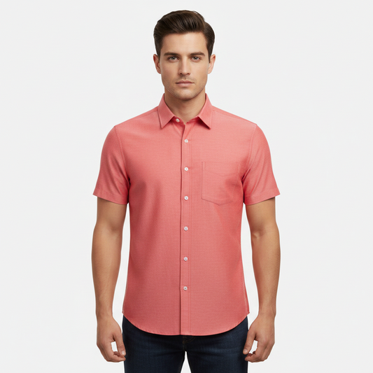 Men Basic Oxford Short Sleeve Shirt
