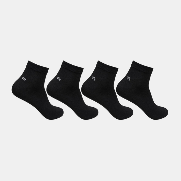 Men Club Class Black Ankle Socks - Pack of 4