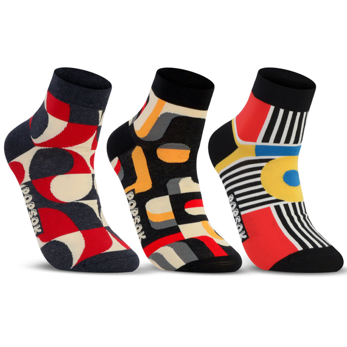 Men Graphic Pop Designer Ankle Socks (Pack of 3)