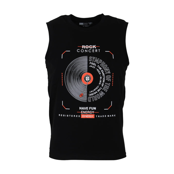 MEN GRAPHIC VEST ROUND NECK