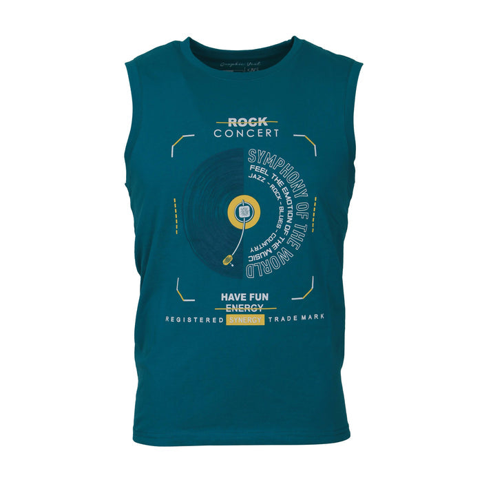 MEN GRAPHIC VEST ROUND NECK