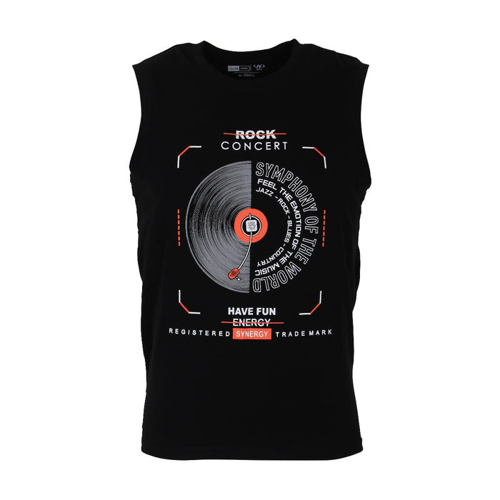 MEN GRAPHIC VEST ROUND NECK