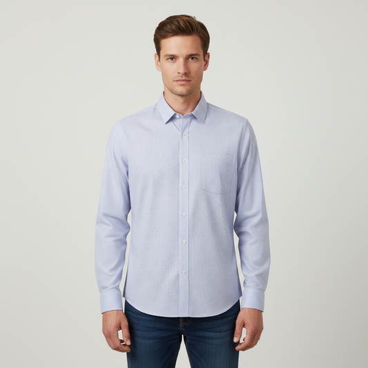 Men Long Sleeve Stripe Shirt With Pocket