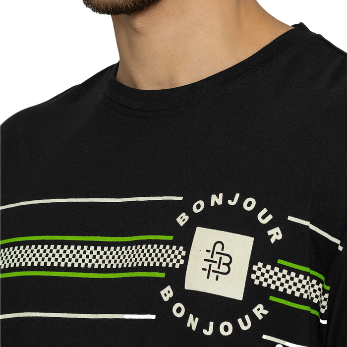 Men’ Printed Round‑Neck T‑Shirt - (Black)