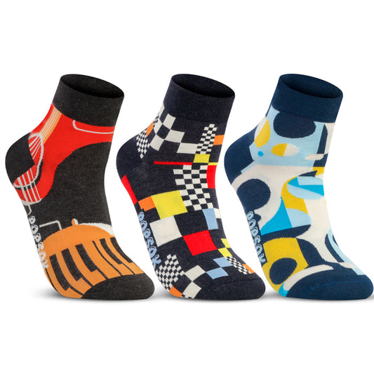 Men Urban Mosaic Designer Ankle Socks (Pack of 3)