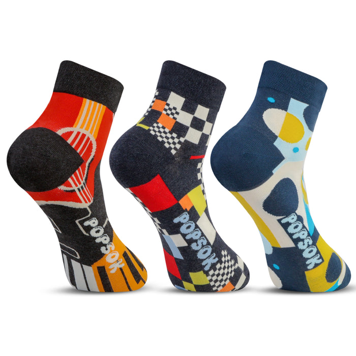 Men Urban Mosaic Designer Ankle Socks (Pack of 3)