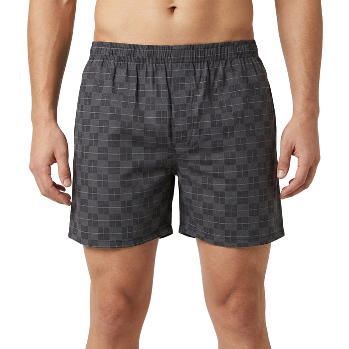 Men’s 100% Cotton Printed Mid-Rise Boxer Shorts (Dk.Grey)