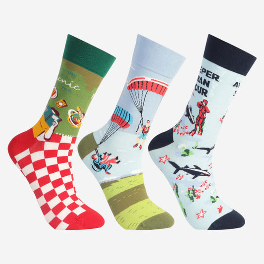 Men’s ADVENTURE TRIO Pop Designer Ankle Socks