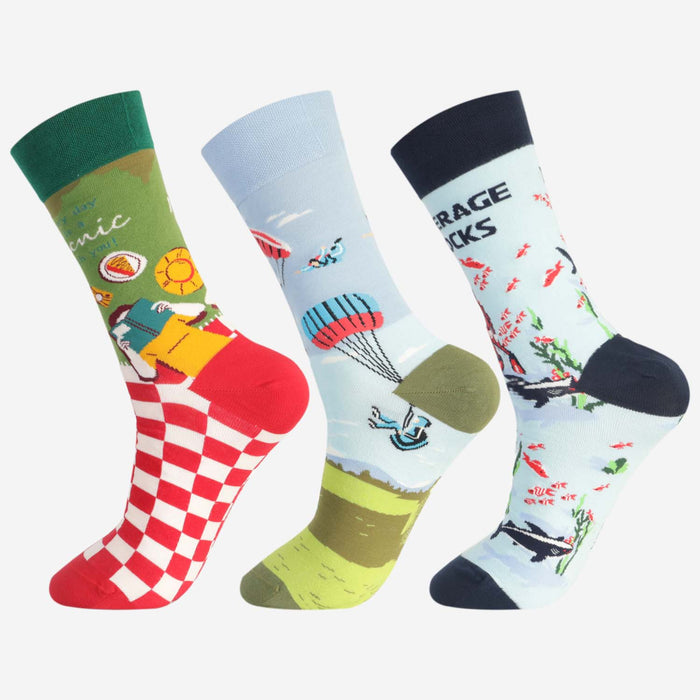 Men’s ADVENTURE TRIO Pop Designer Ankle Socks