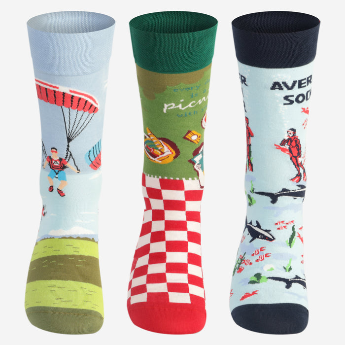 Men’s ADVENTURE TRIO Pop Designer Ankle Socks