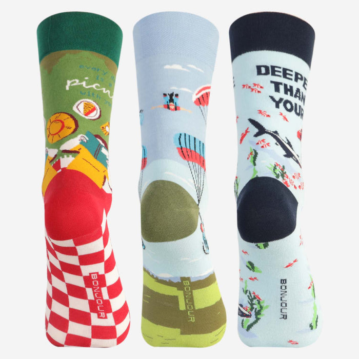 Men’s ADVENTURE TRIO Pop Designer Ankle Socks