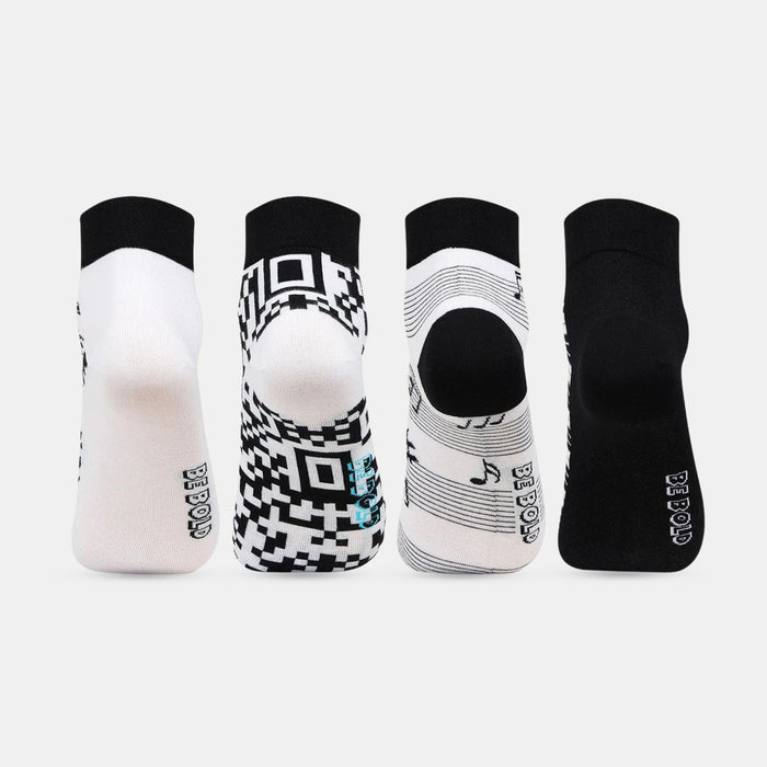 Men's Ankle Length Fashion Casual Socks- Pack Of 4
