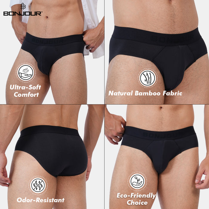 Men’s Bamboo Brief – Ultra Soft, Odour Free Black (Pack of 1)