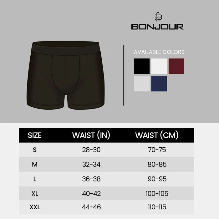 Men’s Bamboo Trunk Ultra Soft, Odour Free - Black (Pack of 1)