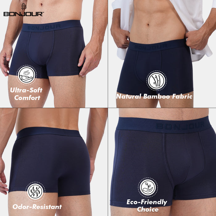 Men’s Bamboo Trunk Ultra Soft, Odour Free - Navy (Pack of 1)