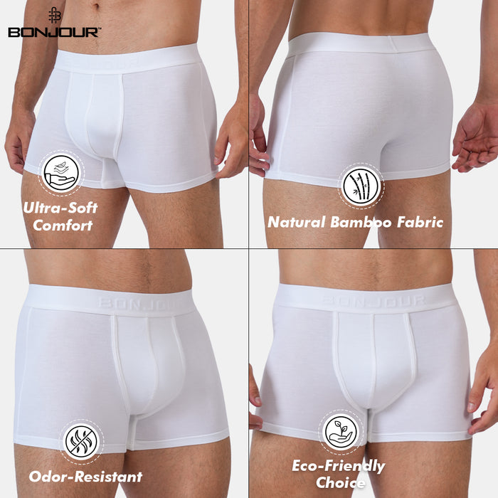 Men’s Bamboo Trunk Ultra Soft, Odour Free - White (Pack of 1)