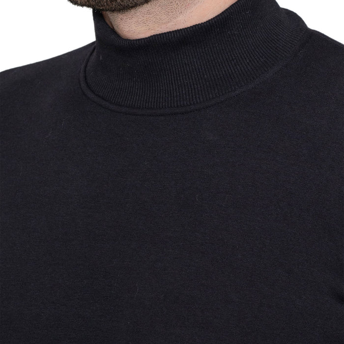 Men's Casual High Neck Sweatshirt (Black)