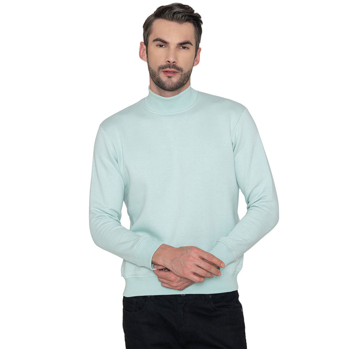 Men's Casual High Neck Sweatshirt (Fresh Mint)